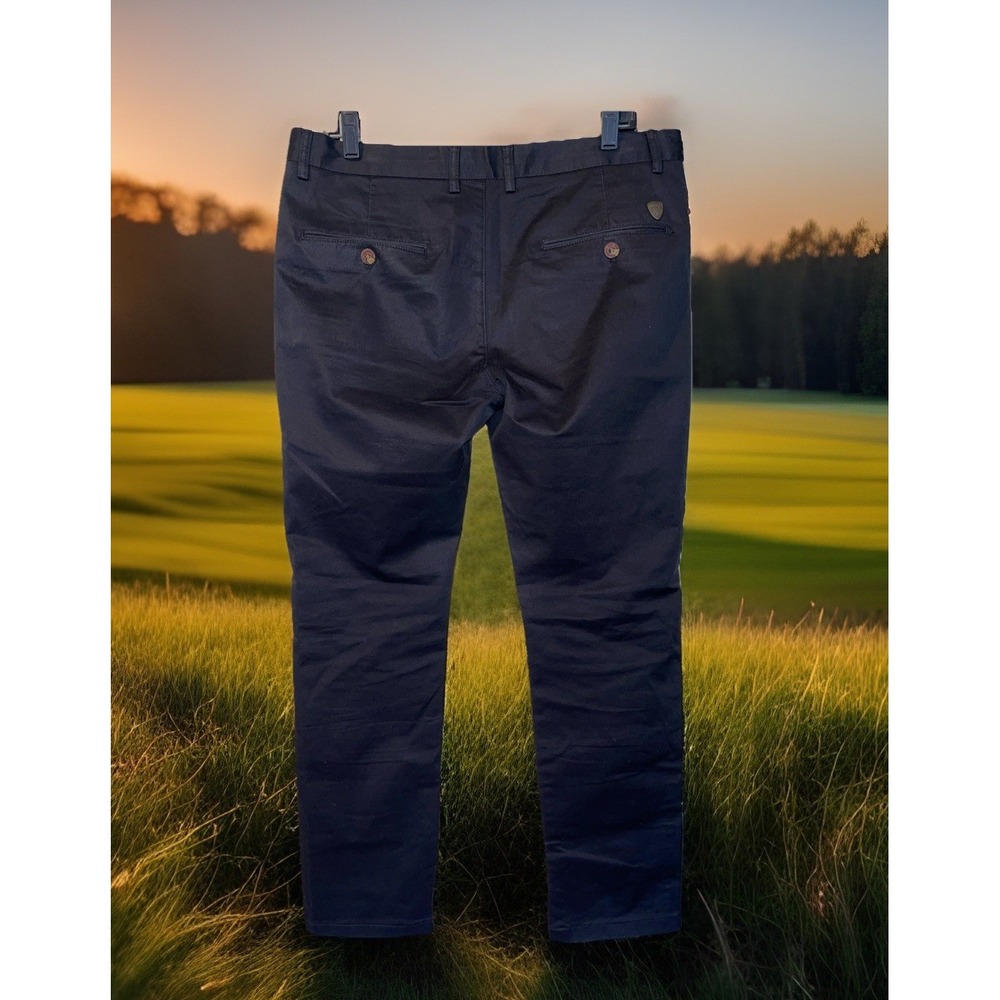 Jeep Pants Men 34x28‎ Black Riding Jeeping Golf Metal Logo Fancy